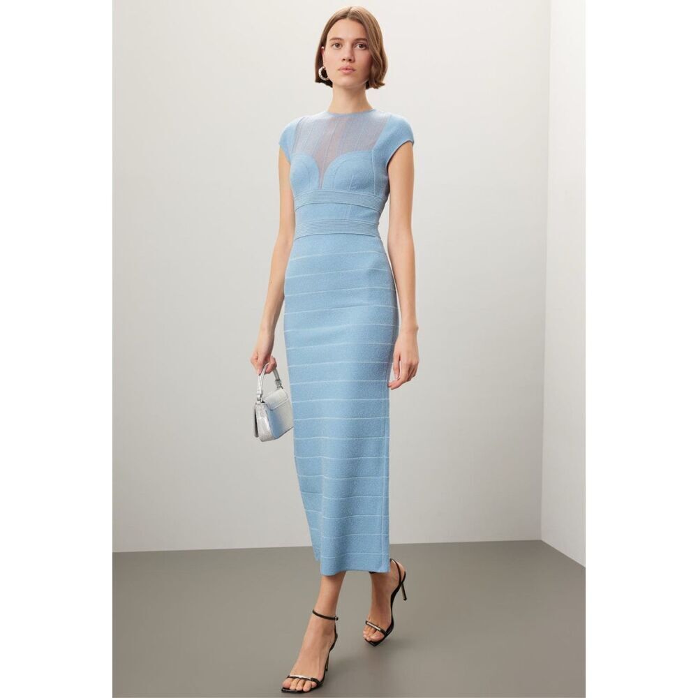 Hervé Léger Sheer Bustier Gown 🧡